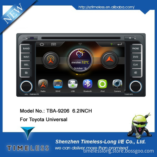 Android 4.1 Capactive Multi-Screen 2 DIN Car DVD for Toyota Universal with GPS Phone Book 3G/WiFi (TBA-9206)